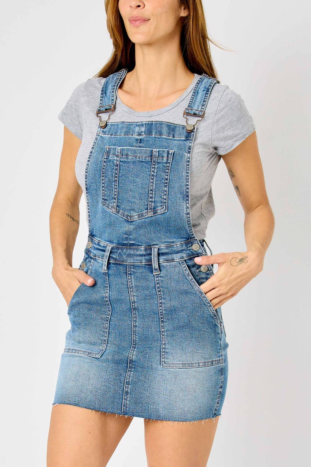 HW Raw Hem Overall Skirt