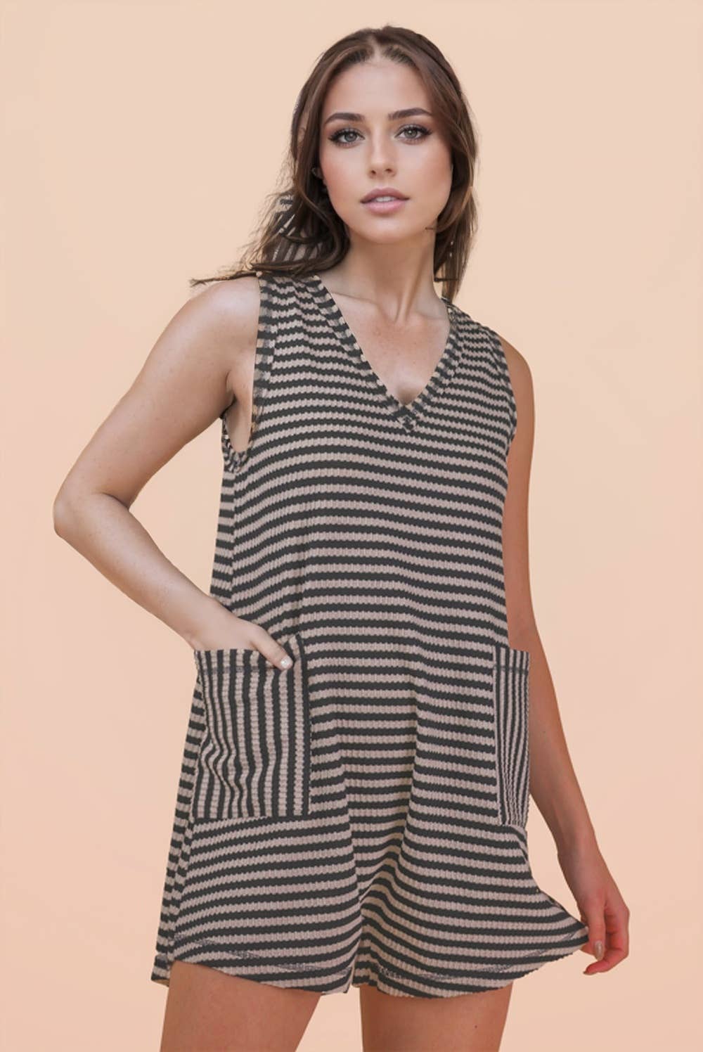 Striped Knit Romper