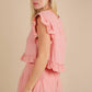 Ruffled Top & Shorts Set