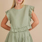 Ruffled Top & Shorts Set
