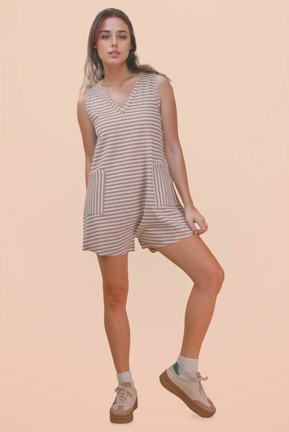 Striped Knit Romper