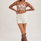 FLORAL EMBROIDERY LACE MESH LAYERING TOP