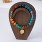 Natural Stone Heart Charm Stretch Bracelet