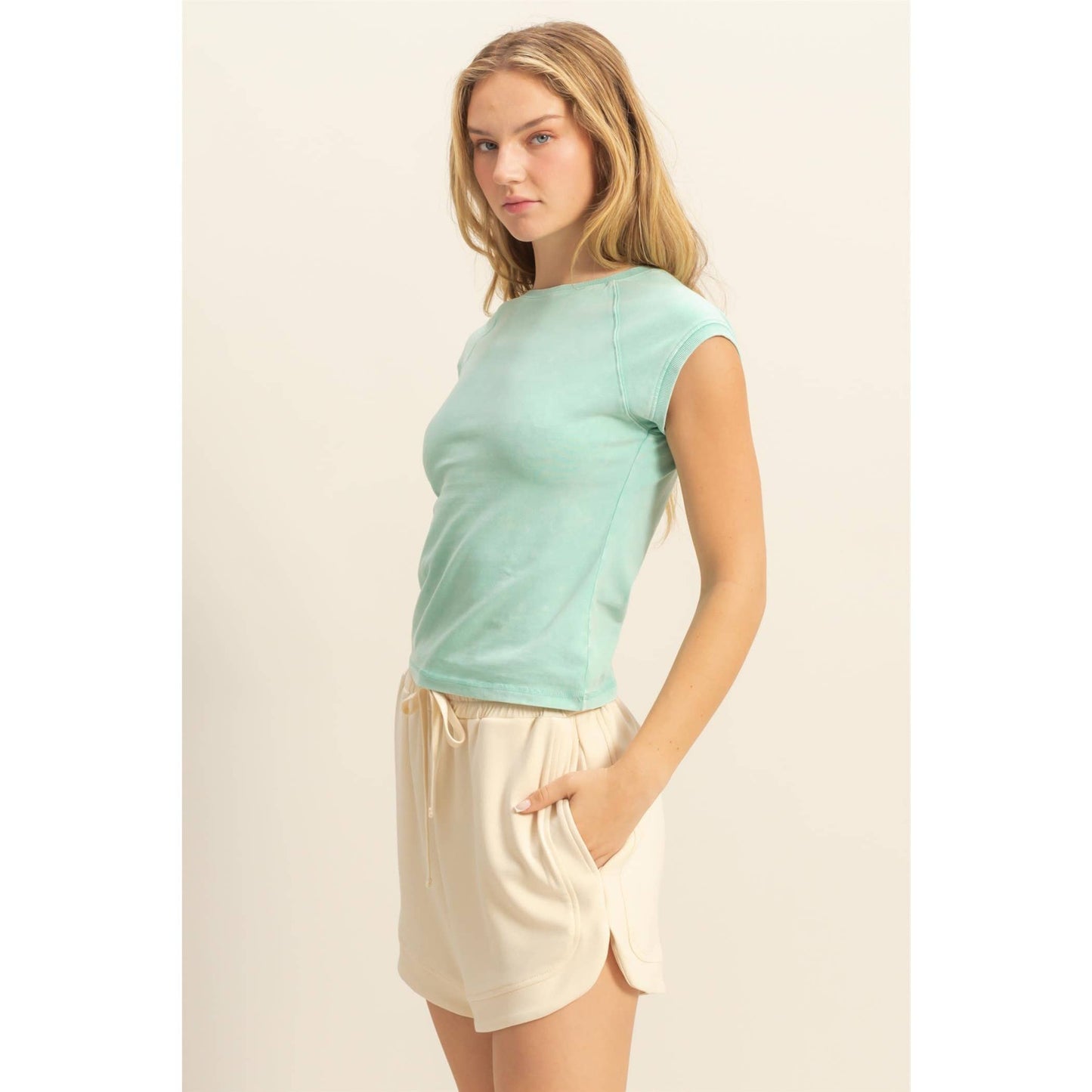 Paola Raglan Cap Sleeve Tee