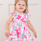 Ruffle Bubble Romper - Hibiscus