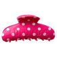LULU MAC HAIR CLIPS Hot Pink/White Dot