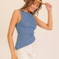 Asymmetrical Stretch Denim Top