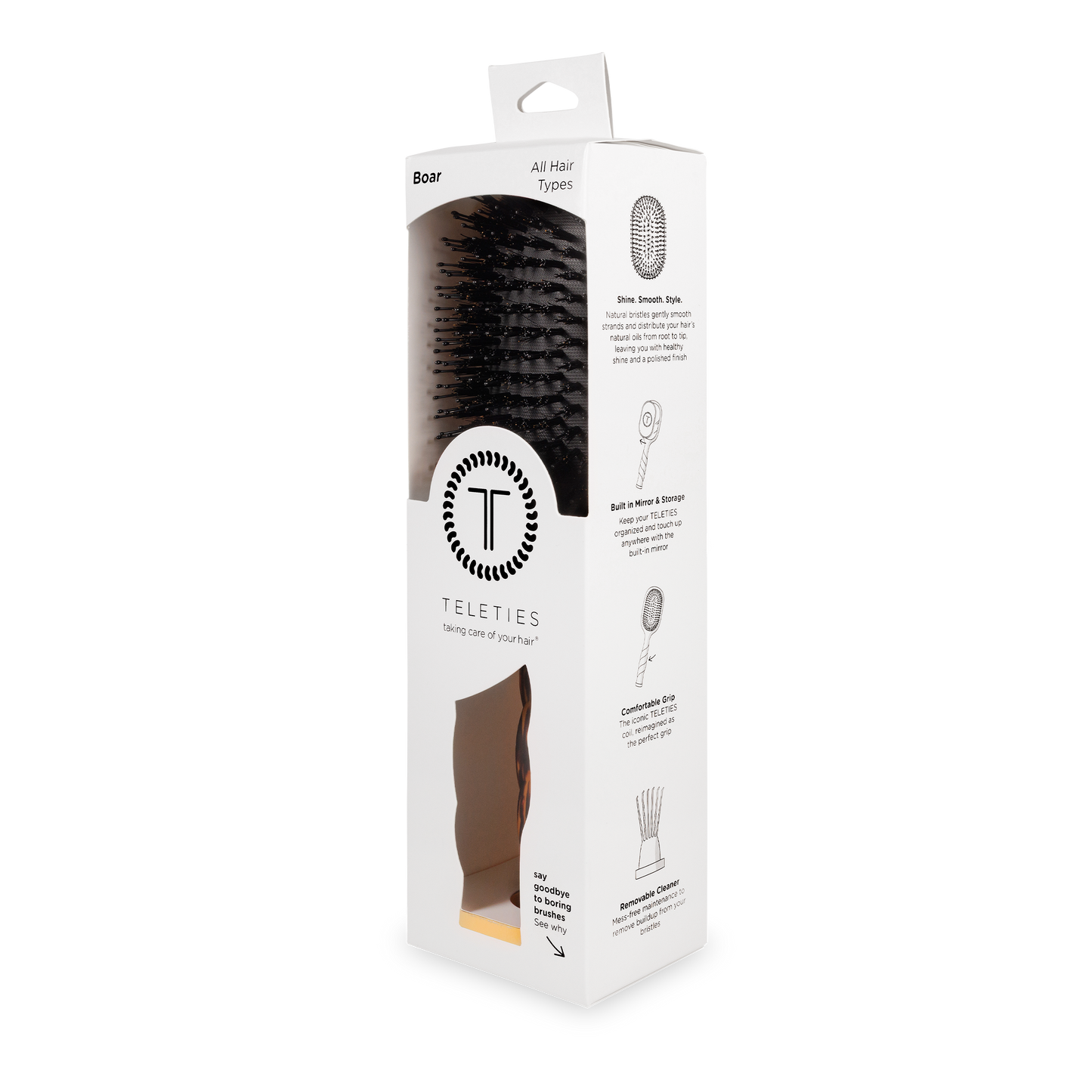 Boar Bristle Hair Brush | Tortoise