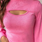 Promises Metallic Pink Cut Out Top - The Salty Mare