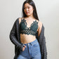 Padded Crochet Lace Longline Bralette