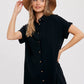 BUTTON UP SHIRT DRESS WITH POCKET