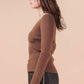 Button Down Fitted Knit Sweater Top