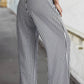 Stripe Elastic High Waist Wide Leg Casual Pants | S-XL