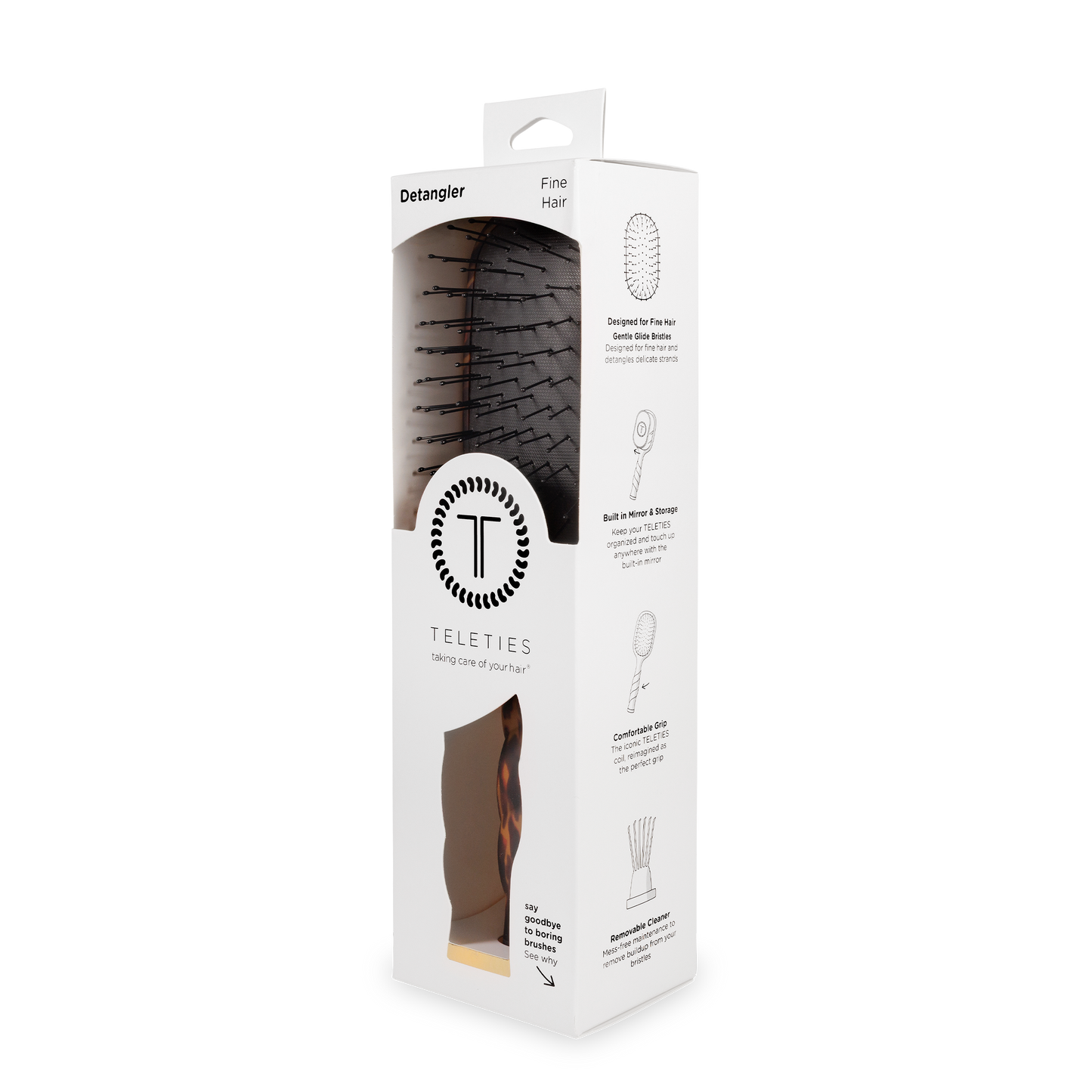 Detangler Hair Brush for Fine Hair - Tortoise