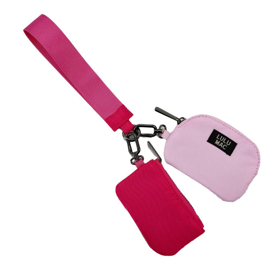 Hot Pink/Light Pink Lulu Mac Double Pouch Wristlets