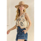 Tiered Denim Shorts with Front Buttons