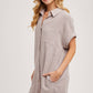 BUTTON UP SHIRT DRESS WITH POCKET