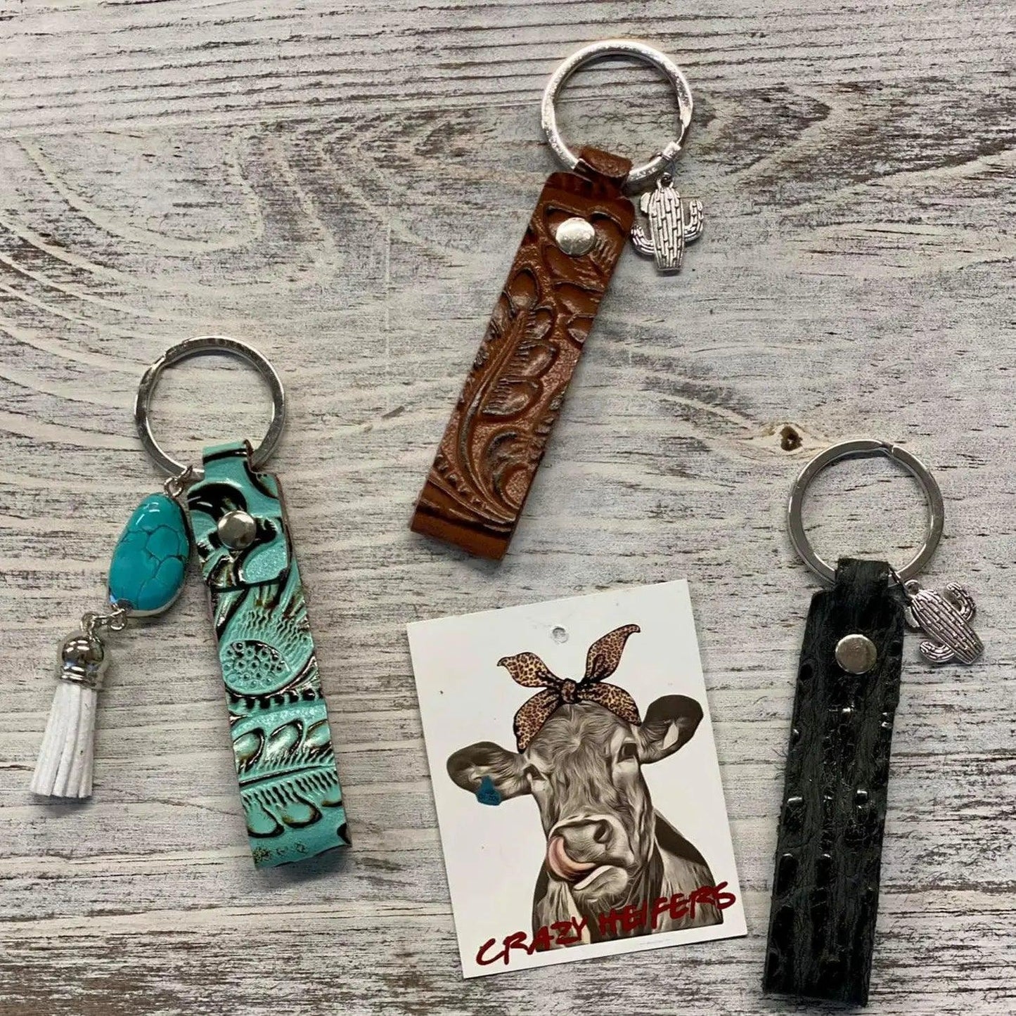 Tooled Leather Keychain - The Salty Mare
