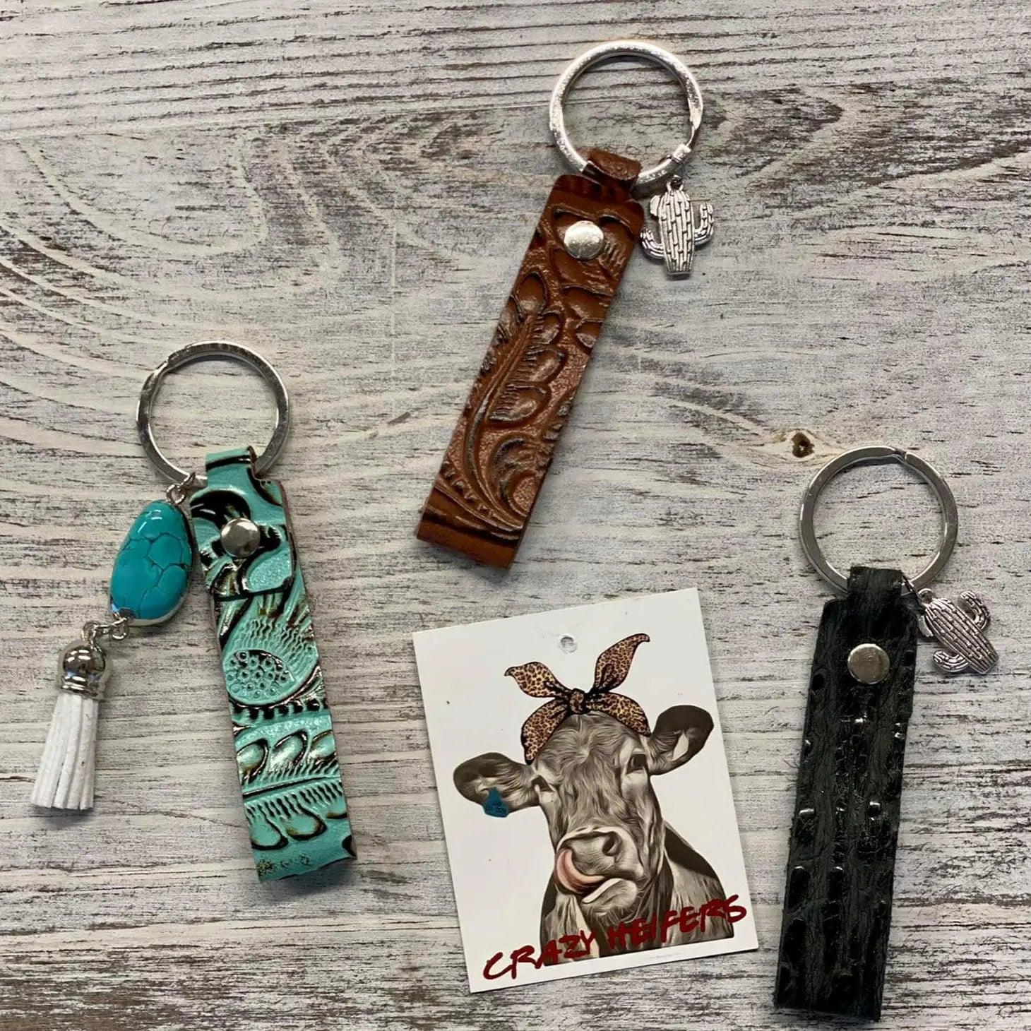 Tooled Leather Keychain - The Salty Mare