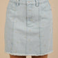 Bow Printed Casual Denim Mini Skirt