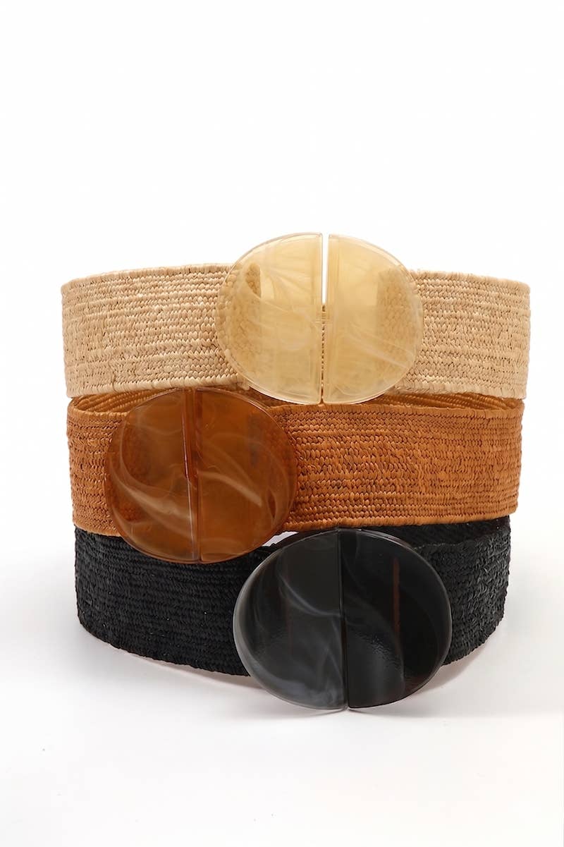 Woven Belt with Oversized Buckle