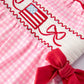 4th of July Plaid Baby Romper Bow Ruffle