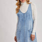DENIM WASHED OVERALL POCKET DRESS