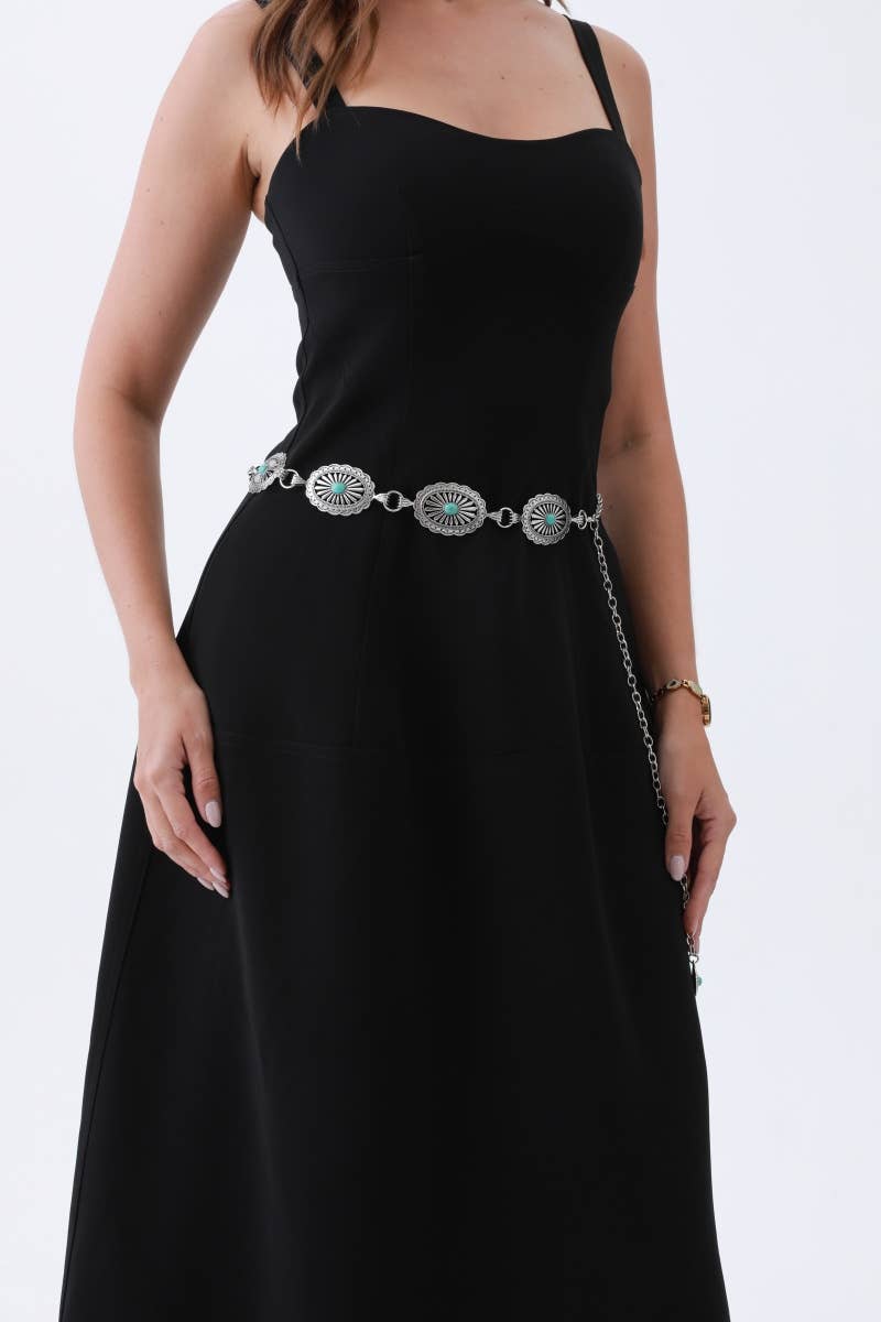 Vintage Turquoise Chain Belt
