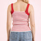 Crochet Sleeve Striped Knit Tank Top