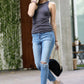 Ribbed Boat Neck Tank Top