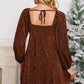 Velvet Corded Tie Back Babydoll Mini Dress