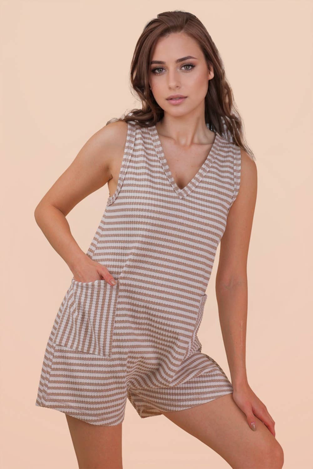Striped Knit Romper