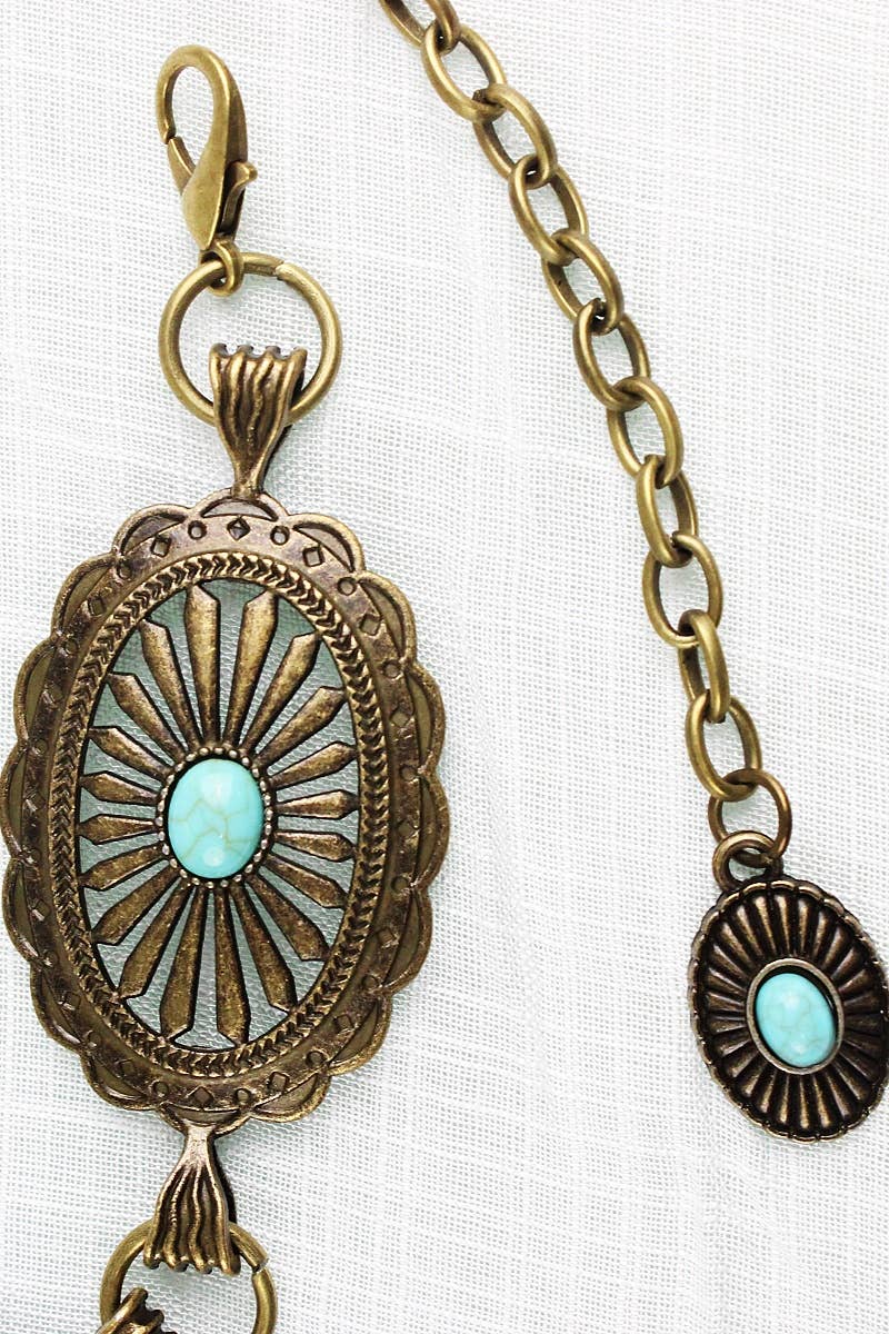 Vintage Turquoise Chain Belt