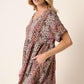 FLOWER PRINT V NECK BABYDOLL MINI DRESS