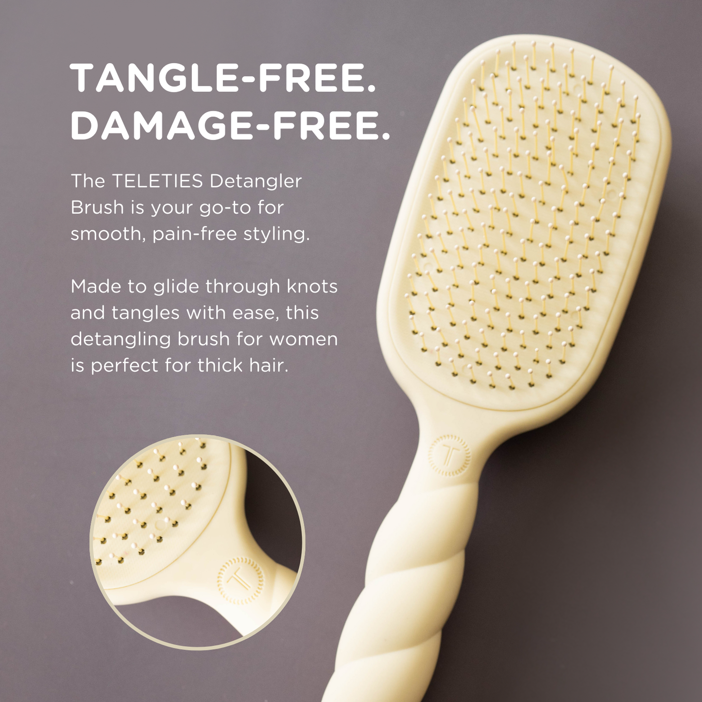 Detangler Hair Brush for Thick Hair - Tan