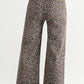 Leopard Frayed Edge Wide Leg High Waist Jeans