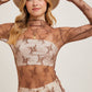 FLORAL EMBROIDERY LACE MESH LAYERING TOP