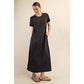 MINERAL WASHED COTTON MAXI DRESS