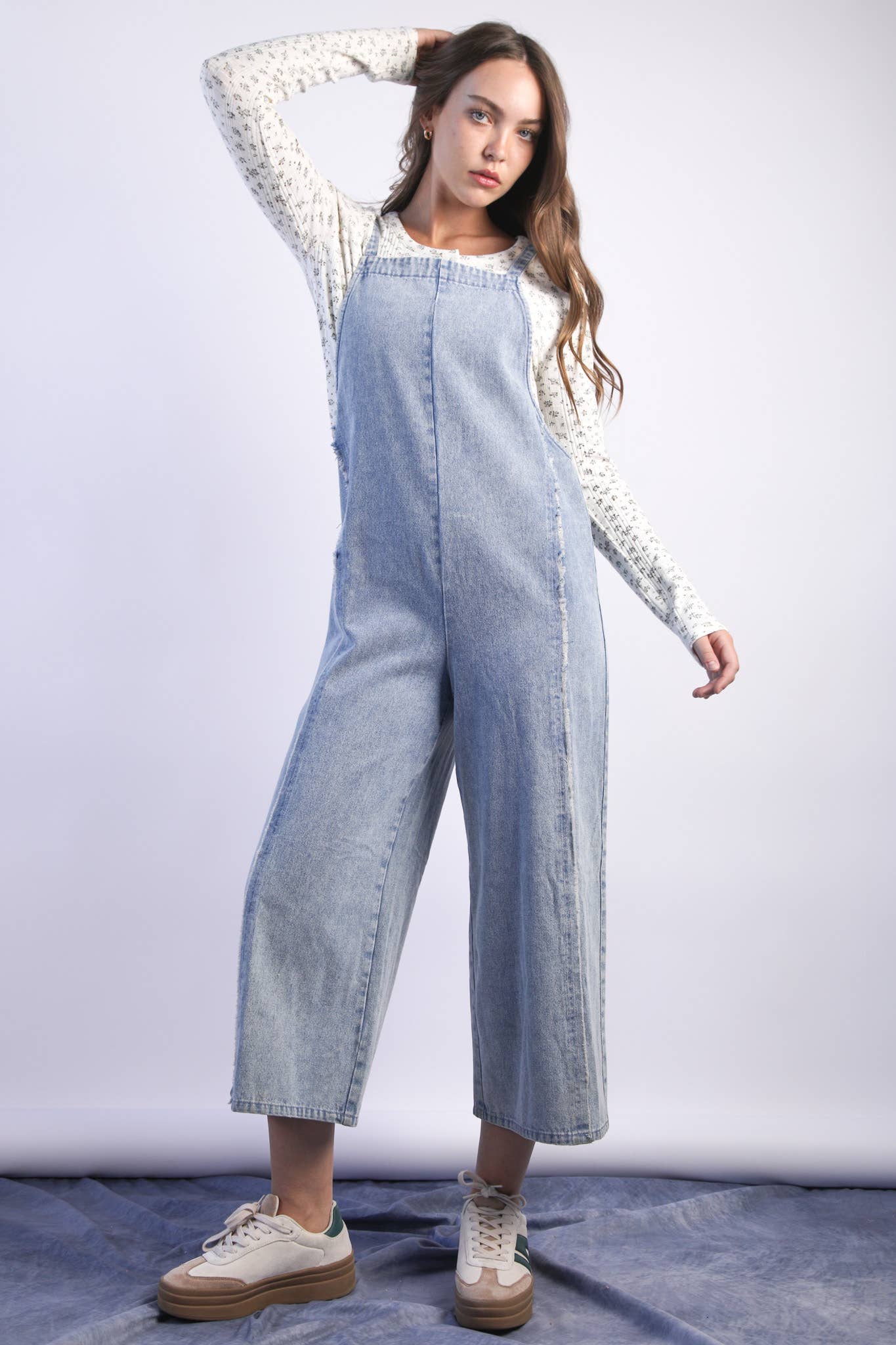 Frayed Denim Jumpsuit