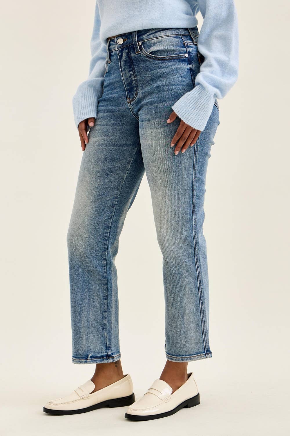 HW T.C. PEGGY Ankle Straight MD Break Through Blue