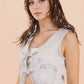 JEAN Acid Washed Denim Front Tie Vest