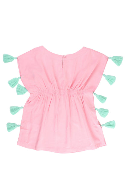 Girls Pink Kaftan Cover-Up