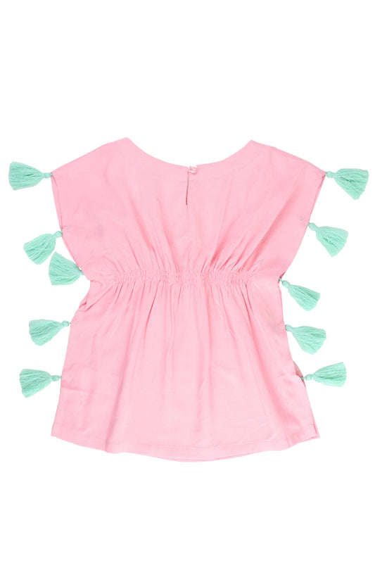 Girls Pink Kaftan Cover-Up