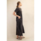 MINERAL WASHED COTTON MAXI DRESS
