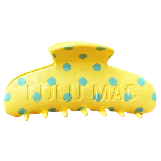 LULU MAC HAIR CLIPS - Butter/Blue Dot
