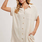 BUTTON UP SHIRT DRESS WITH POCKET