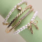 BOW PEARL BANGLE SET