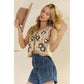 Tiered Denim Shorts with Front Buttons