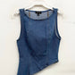 Asymmetrical Stretch Denim Top