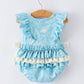 Spring Ocean Girls Romper Bow Ruffle